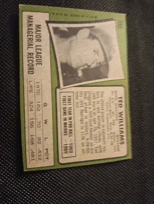 1971 Topps - Ted Williams #380. Mgr. Wash. Senators. VG+ - EX - Baseball Card Single