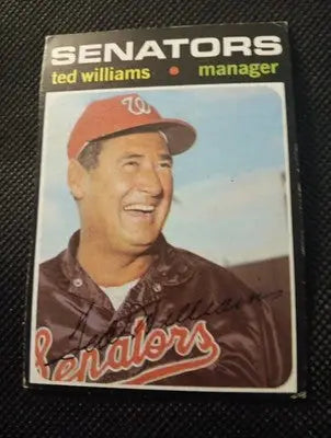 1971 Topps - Ted Williams #380. Mgr. Wash. Senators. VG+ - EX - Baseball Card Single