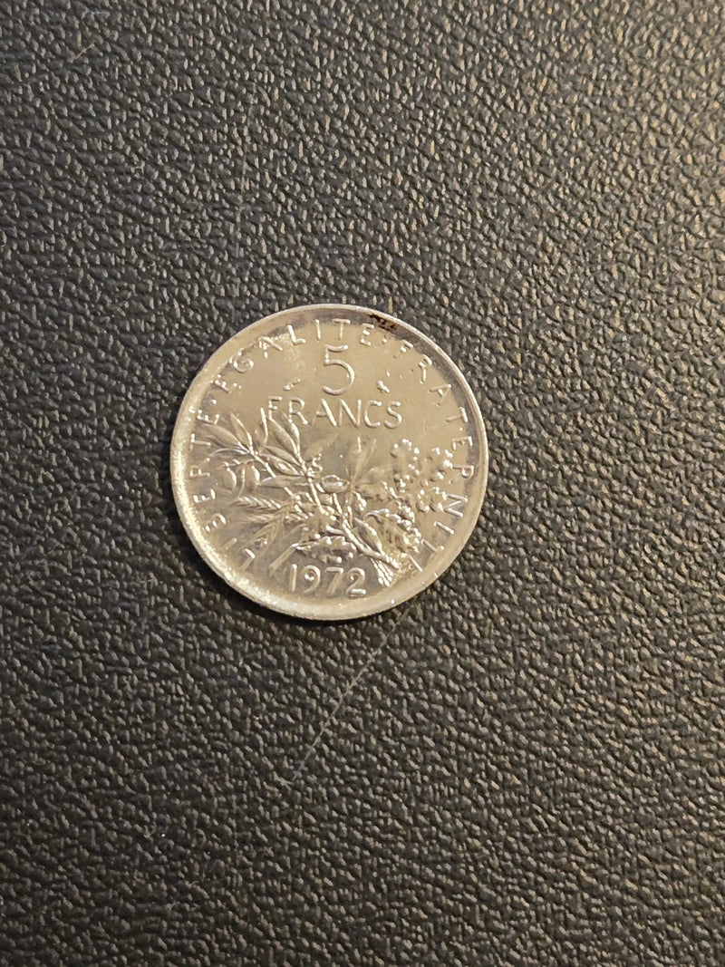 1972 France 5 Francs - Semeuse (The Sower) French Coin - SKU: 258 - Coins & Currency