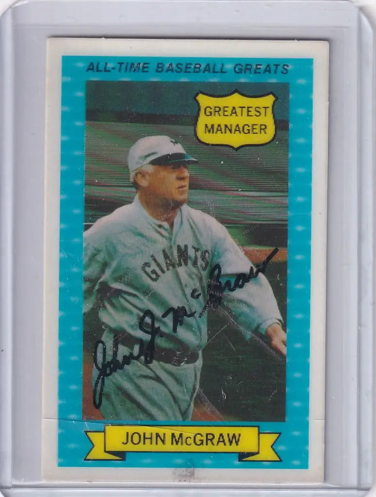 1972 Kelloggs 3D baseball card of John McGraw, San Francisco Giants Greatest Manager