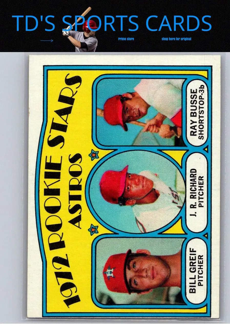 1972 Topps #101 Astros Rookie Stars trading card featuring Ray Busse and others