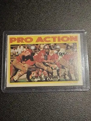 Football trading card featuring John Brodie from 1972 Topps #124 selection
