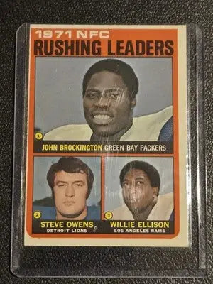1972 Topps #2 1971 NFC Rushing Leaders J.Brockington S.Owens W.Ellison - Football Card Single