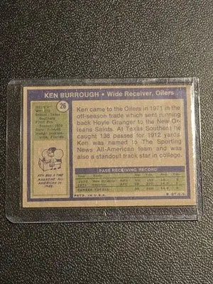 1972 Topps #26 Ken Burrough - Football Card Single