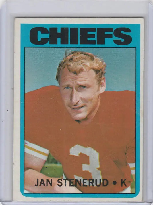 1972 Topps #61 Jan Stenerud Kansas City Chiefs EXMT - Football Card Single