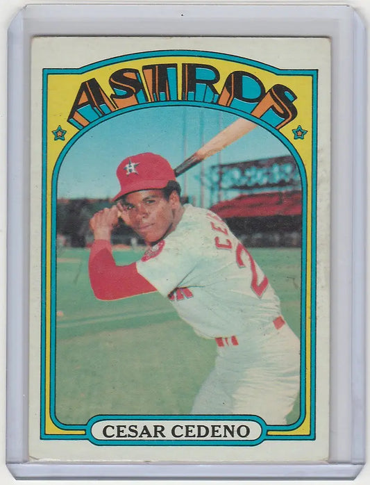 1972 Topps #65 Cesar Cedeno Houston Astros player in batting stance EXMT card