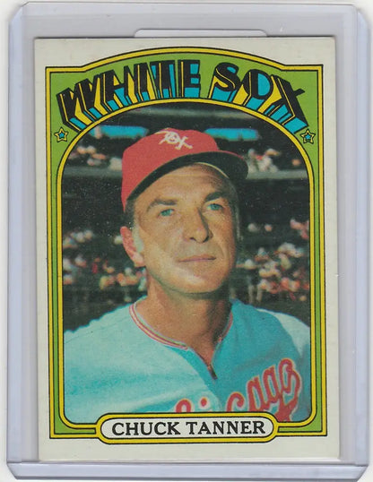 1972 Topps #98 Chuck Tanner Chicago White Sox EXMT baseball card featuring player art