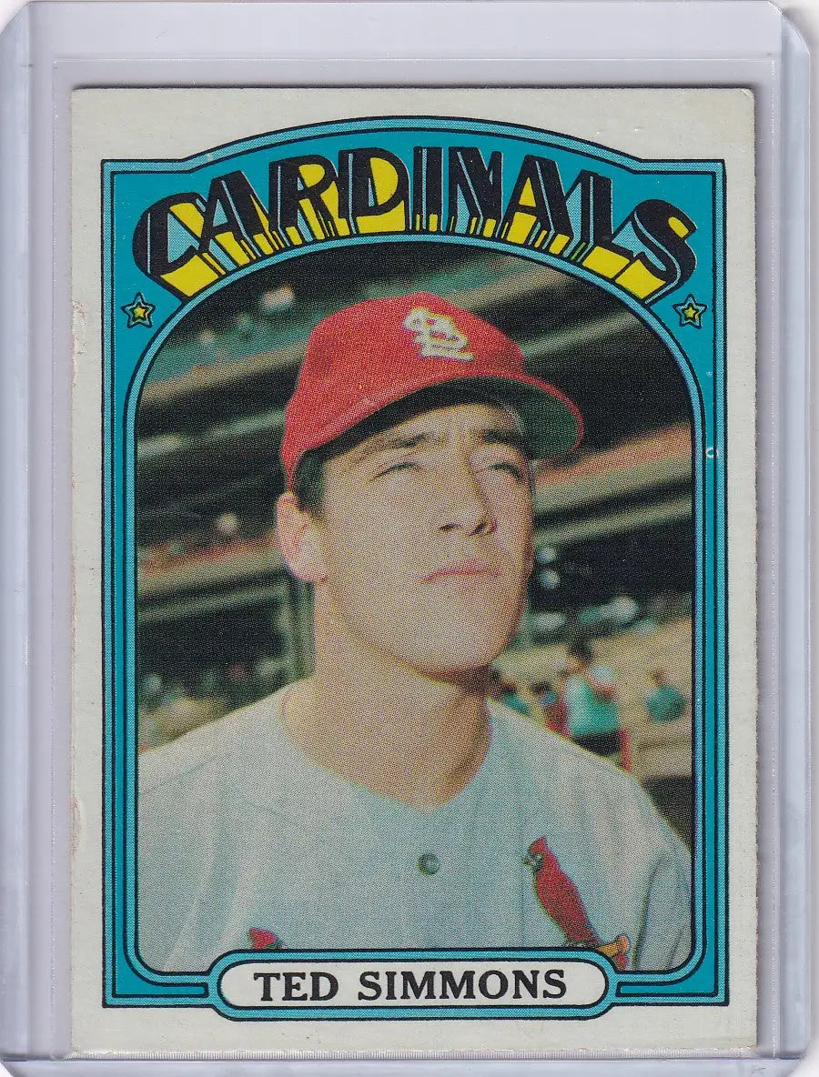Vintage 1972 Topps Baseball Card featuring Ted Simmons of the St. Louis Cardinals