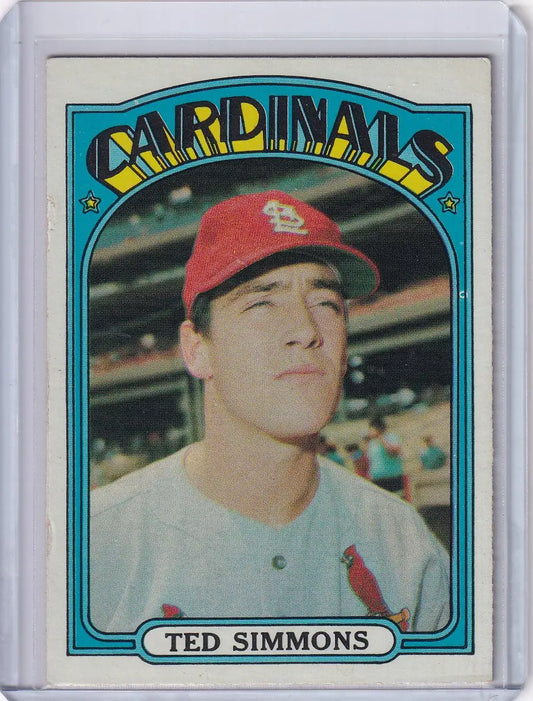 Vintage 1972 Topps Baseball Card featuring Ted Simmons of the St. Louis Cardinals