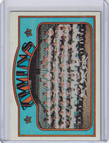 Vintage Minnesota Twins roster photo card from 1972 Topps Baseball trading cards