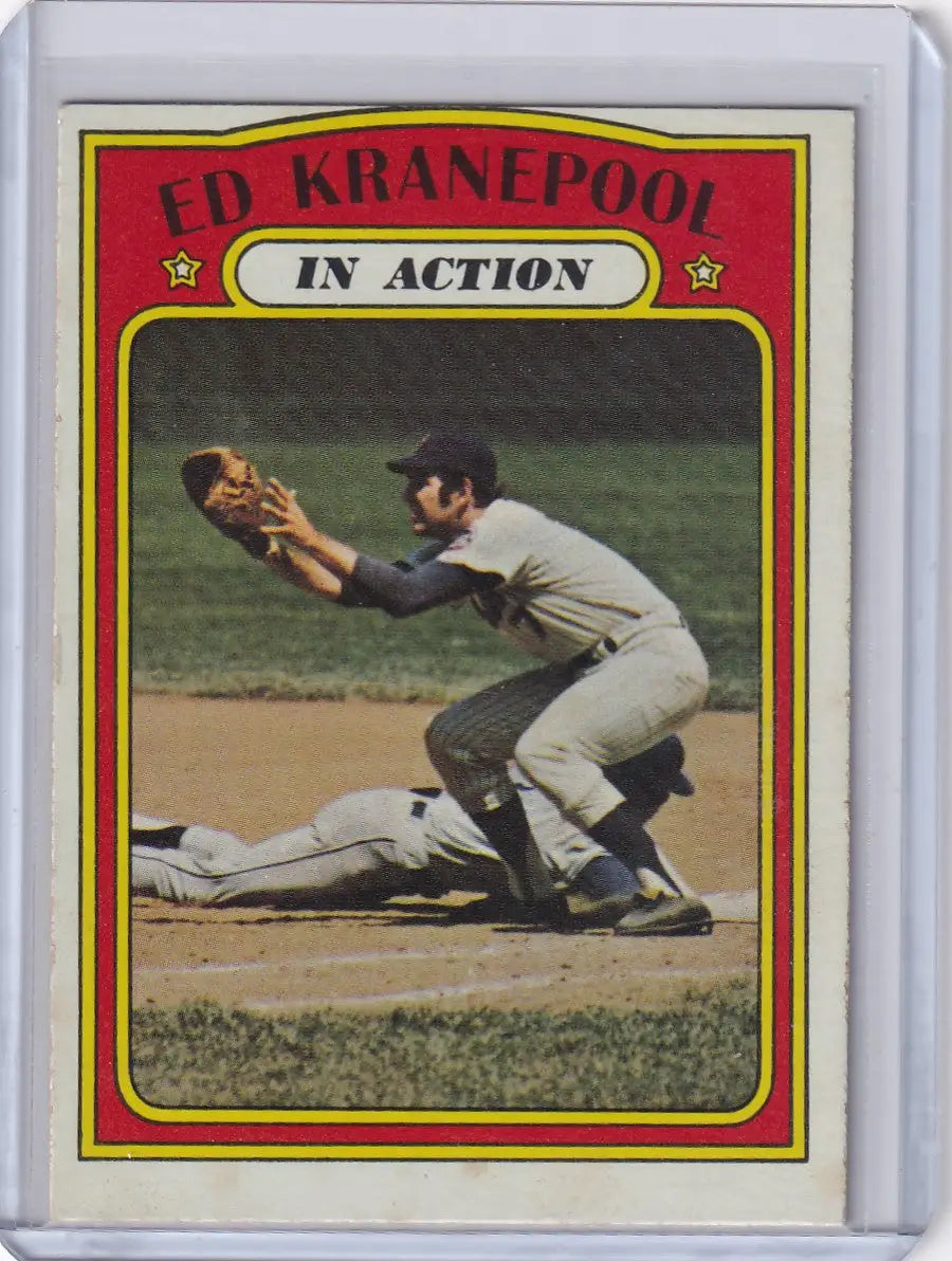 Vintage 1972 Topps Baseball card featuring Ed Kranepool of the New York Mets at home plate