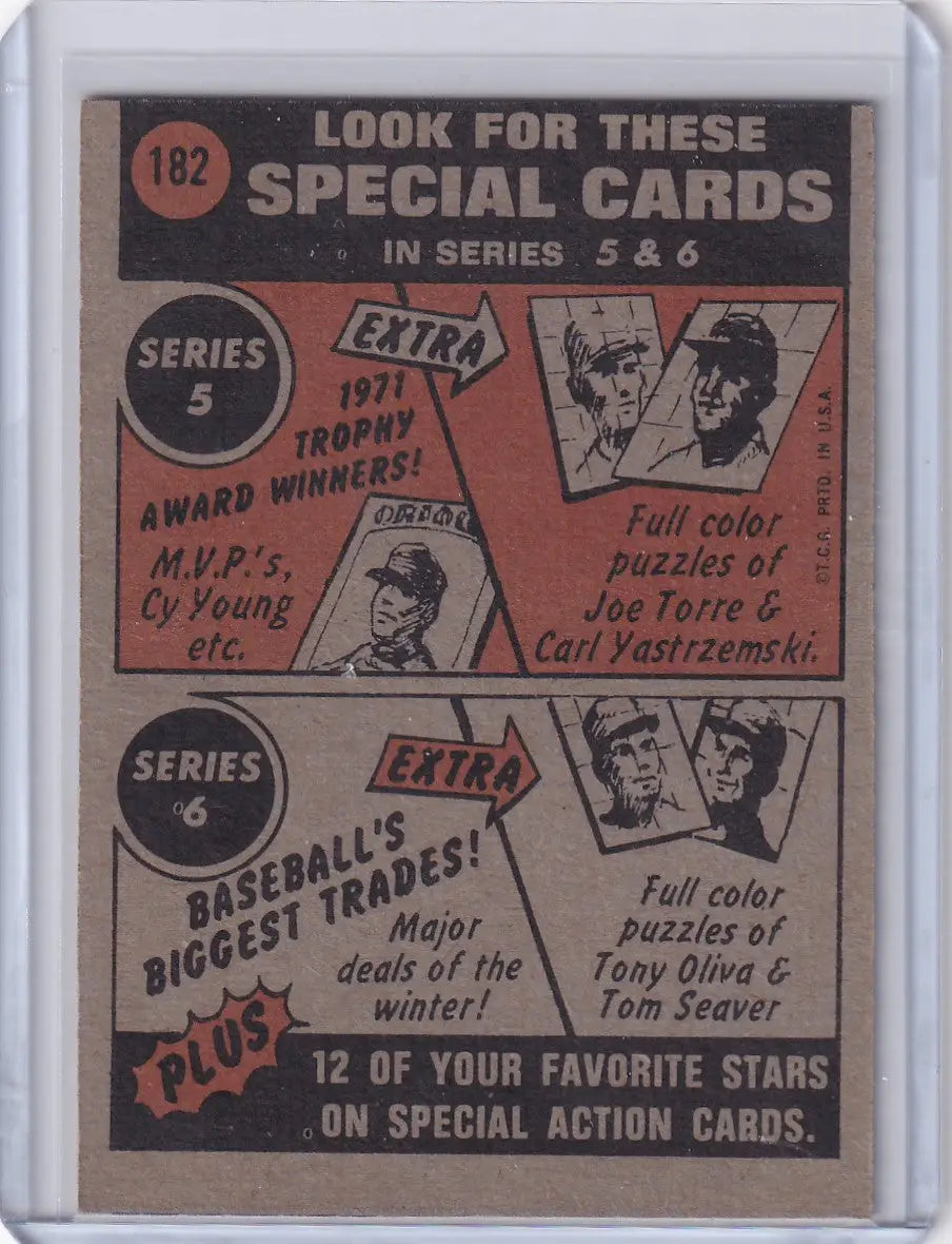 Vintage Topps Baseball advertisement featuring Series 5 and 6 trading cards for New York Mets