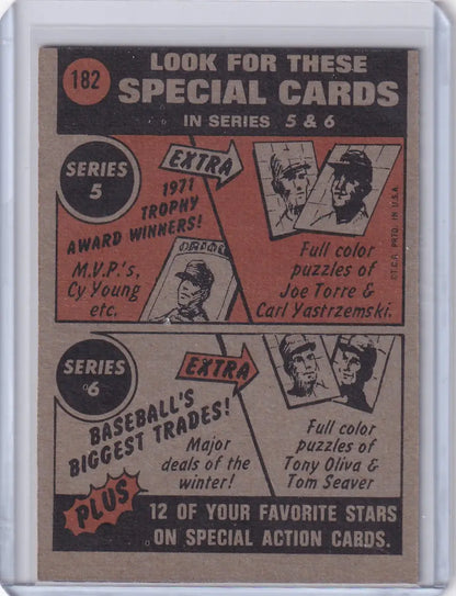 Vintage Topps Baseball advertisement featuring Series 5 and 6 trading cards for New York Mets