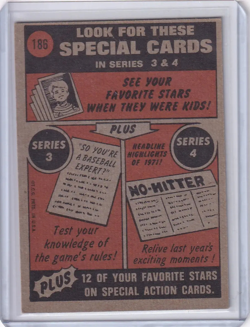 Vintage Topps Baseball card advertisement for San Francisco Giants featuring game rules and action shots