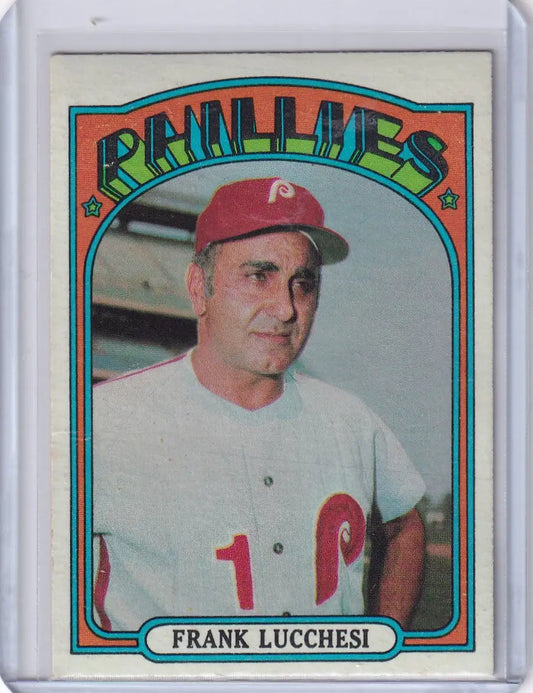 1972 Topps Baseball #188 Frank Lucchesi MGR - Philadelphia Phillies - Baseball Card Single