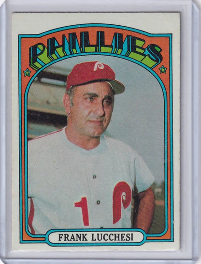 Vintage 1972 Topps Baseball card of Frank Lucchesi MGR, Philadelphia Phillies