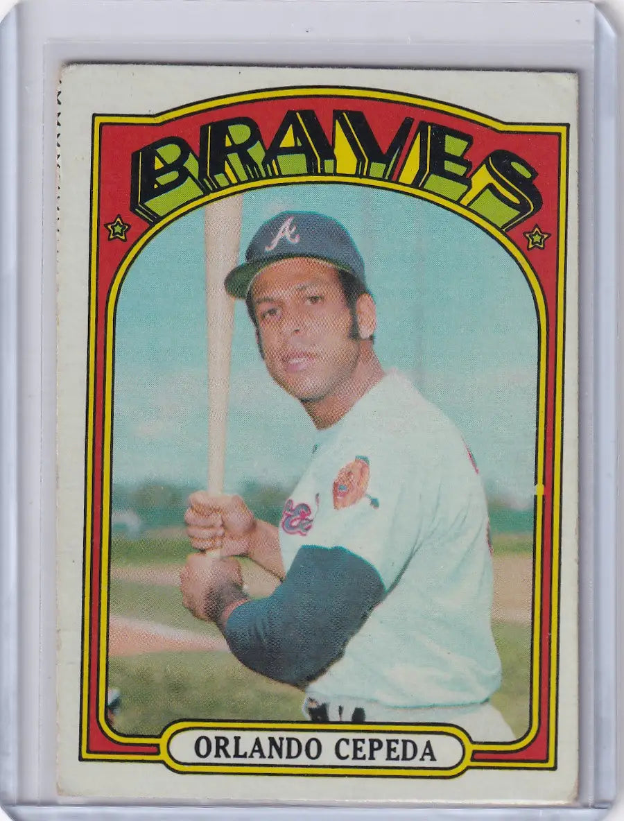 Vintage 1972 Topps Baseball card featuring Orlando Cepeda of the Atlanta Braves