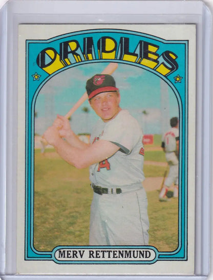 Vintage 1972 Topps Baseball card featuring Merv Rettenmund of the Baltimore Orioles