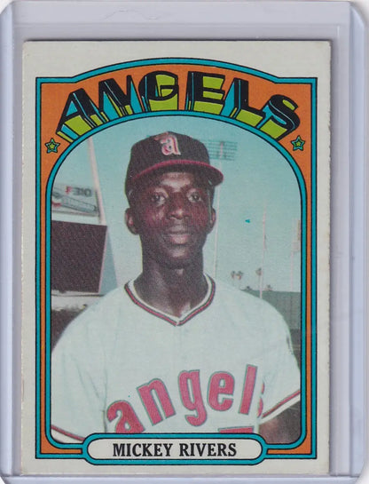 Mickey Rivers 1972 Topps Baseball card for California Angels collectors