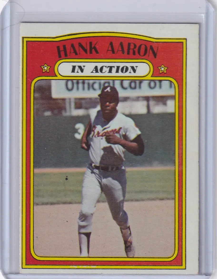 Hank Aaron 1972 Topps Baseball card #300 featuring Atlanta Braves legend