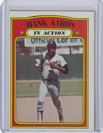 Hank Aaron 1972 Topps Baseball card #300 featuring Atlanta Braves legend