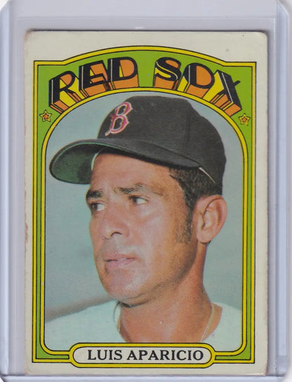 1972 Topps Baseball #313 Luis Aparicio card featuring Boston Red Sox player