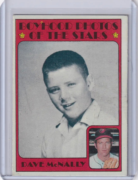 Dave McNally 1972 Topps Baseball #344 card featuring Baltimore Orioles star pitcher