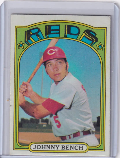 1972 Topps Baseball #433 Johnny Bench card featuring the Cincinnati Reds star player