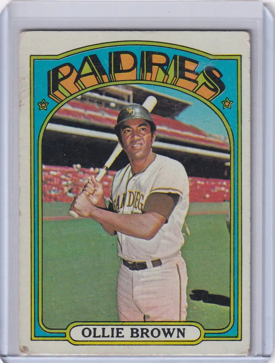 1972 Topps Baseball #551 Ollie Brown San Diego Padres baseball card display