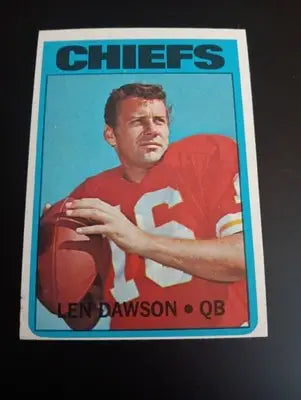 1972 Topps Football - #245 Len Dawson. KC Chiefs. NRMT+ - Football Card Single