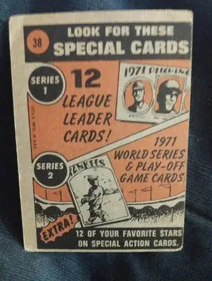 1972 Topps - In Action Carl Yastrzemski #38. Boston Red Sox. VG-EX