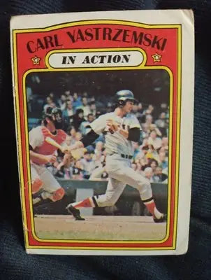 1972 Topps - In Action Carl Yastrzemski #38. Boston Red Sox. VG-EX - Baseball Card Single