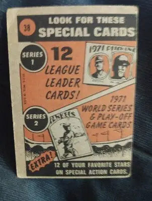 1972 Topps - In Action Carl Yastrzemski #38. Boston Red Sox. VG-EX