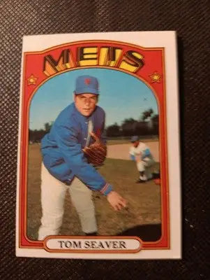1972 Topps - Tom Seaver #445. NY Mets. HOF. off center. EX-NRMT - Baseball Card Single