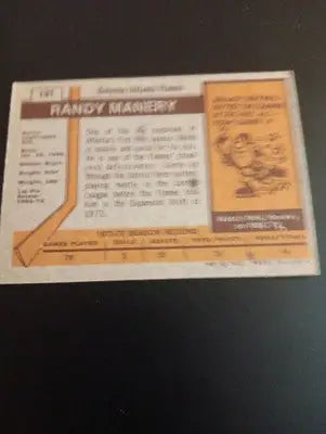 1973-74 Topps - Randy Manery #131. Flames. NHL. EX