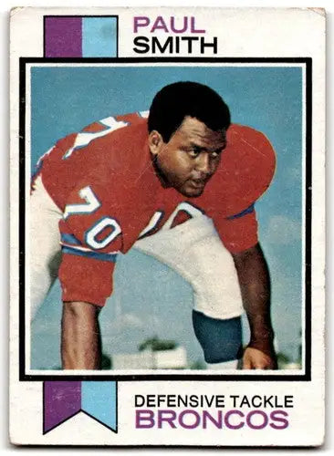 Original gloss Paul Smith football card featuring Smith G Good from 1973 Topps