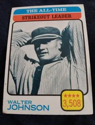 1973 Topps - All-Time Leaders Walter Johnson #478. EX - Baseball Card Single