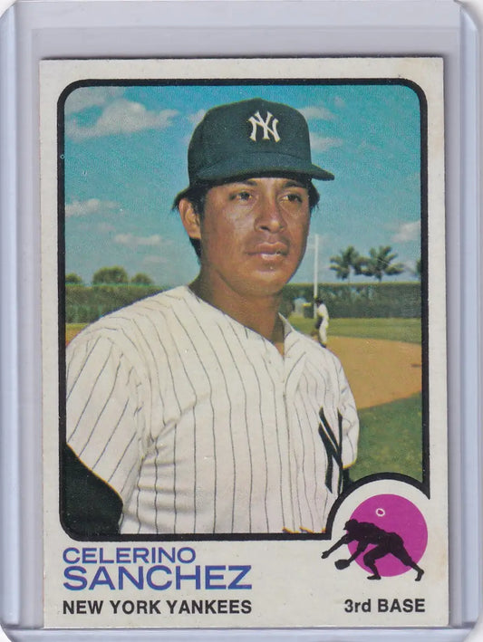 1973 Topps Baseball #103 Celerino Sanchez New York Yankees rookie card for collectors