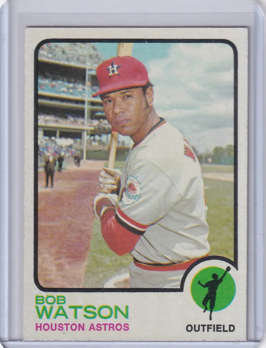 1973 Topps Baseball card featuring Bob Watson of the Houston Astros