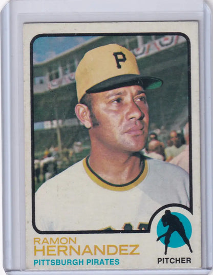 1973 Topps Baseball #117 Ramon Hernandez card featuring Pittsburgh Pirates legend