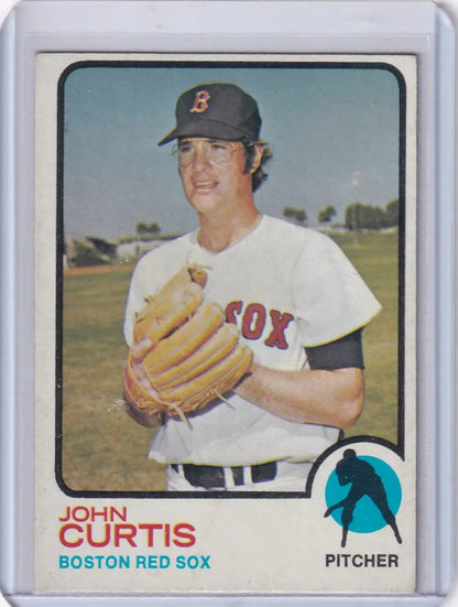 John Curtis 1973 Topps Baseball #143 card featuring Boston Red Sox player