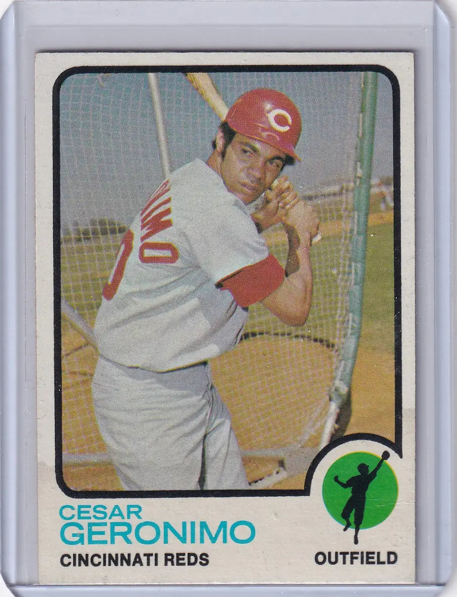 1973 Topps Baseball #156 Cesar Geronimo card featuring Cincinnati Reds player