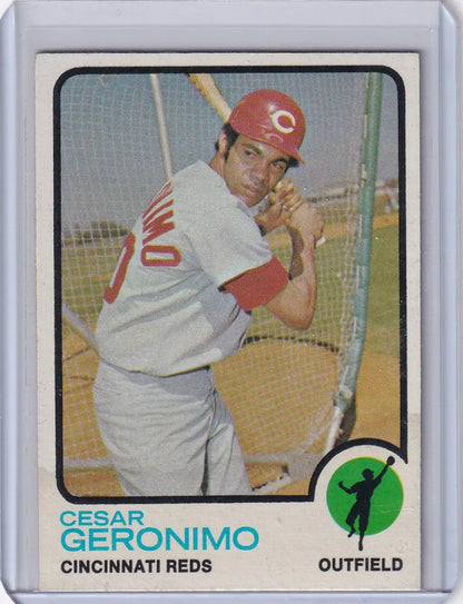 1973 Topps Baseball #156 Cesar Geronimo card featuring Cincinnati Reds player