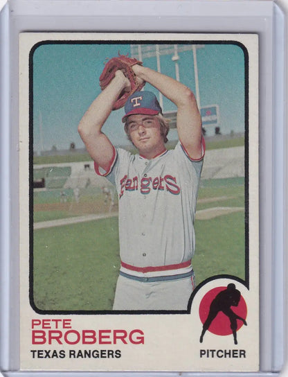 Pete Broberg 1973 Topps Baseball #162 card featuring Texas Rangers player