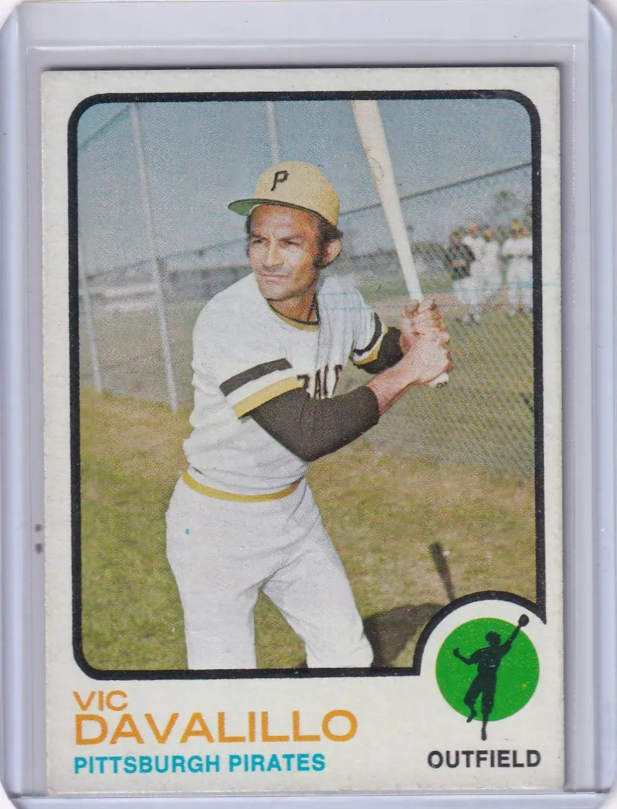 1973 Topps Baseball #163 Vic Davalillo card featuring Pittsburgh Pirates player