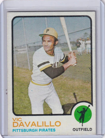 1973 Topps Baseball #163 Vic Davalillo card featuring Pittsburgh Pirates player