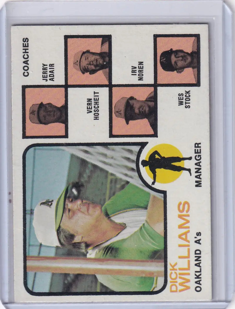 1973 Topps Baseball #179 Dick Williams - Oakland Athletics