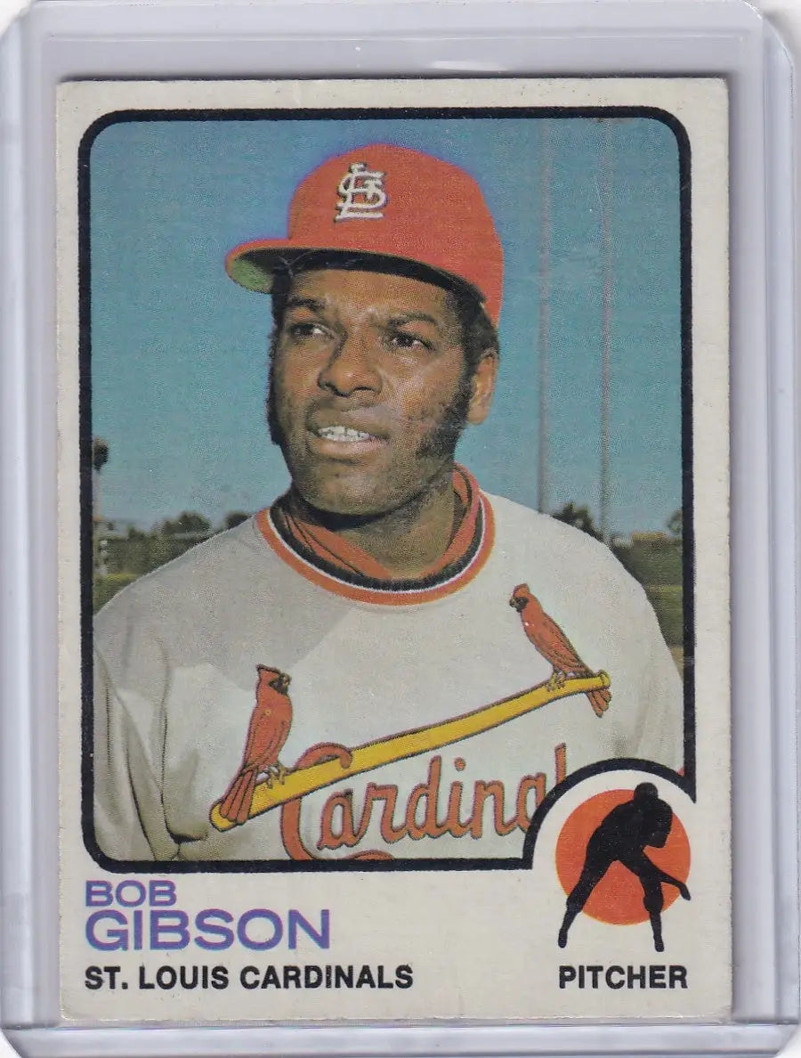 1973 Topps Baseball #190 Bob Gibson card featuring the St. Louis Cardinals design