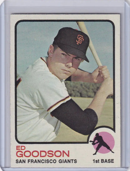 1973 Topps Baseball #197 Ed Goodson San Francisco Giants rookie card close-up