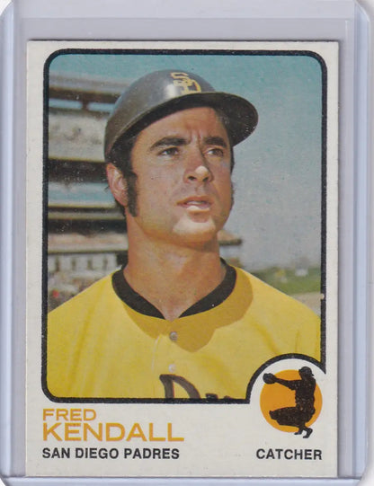 Fred Kendall 1973 Topps Baseball card featuring the San Diego Padres player